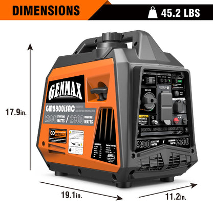 GENMAX Generator，EPA Compliant, Eco-Mode Feature, Ultra Lightweight for Backup Home Use & Camping