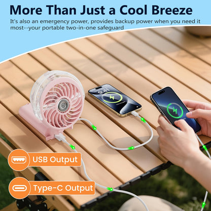 HandFan 5200mAh Rechargeable Handheld Misting Fan, Portable Mister, Royal Blue