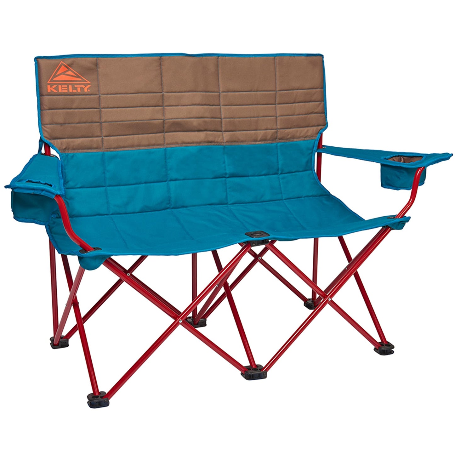 Kelty Low Loveseat Oversized 2-Person Heavy Duty Folding Camp Chair, Double Seat for Soccer Games, Tailgating, Beach Days (Low Height/Dark Shadow)