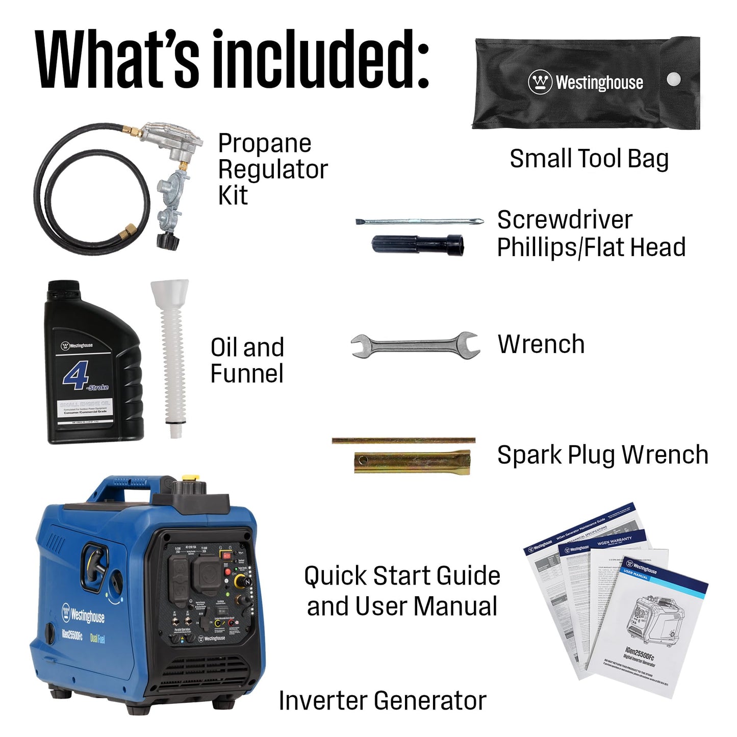 Westinghouse 2550 Peak Watt Super Quiet & Lightweight Portable Inverter Generator, RV Ready 30A Outlet, Gas Powered, Parallel Capable, Long Run Time,Blue