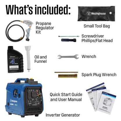 Westinghouse 2550 Peak Watt Super Quiet & Lightweight Portable Inverter Generator, RV Ready 30A Outlet, Gas Powered, Parallel Capable, Long Run Time,Blue