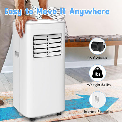 Portable Air Conditioner, 3-in-1 8500 BTU AC Unit with Fan & Dehumidifier – Quiet Cooling for Bedroom, Home Office up to 450 sq.ft, Includes Complete Window Mount Kit