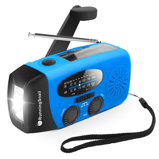 Emergency Crank Weather Radio, 14800mWh Solar Hand Crank Portable AM/FM/NOAA Weather Radio with 1W 3 Mode Flashlight & Reading Lamp, Cell Phone Charger, SOS for Home and Emergency