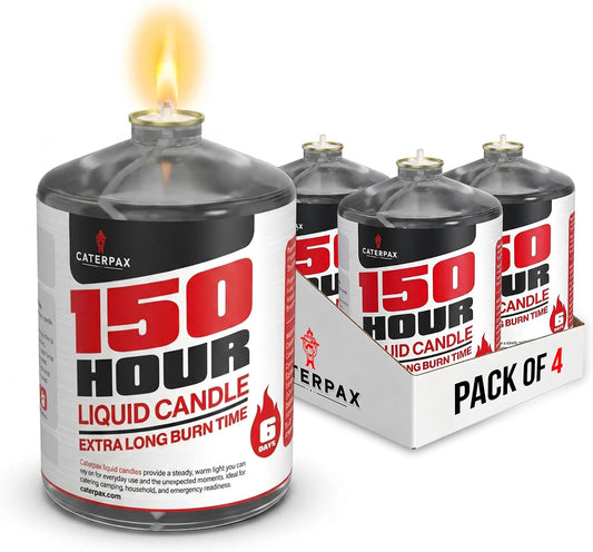 Emergency Candles 150 Hours, Liquid Paraffin Power Outage Candles - 4 Pack