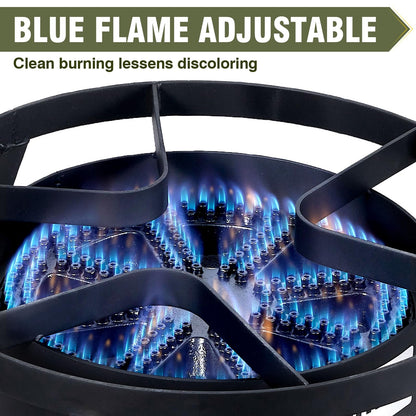 Bestfire 3 Burners Camping Stove for Cooking Outdoor, 225,000 BTU Propane Burners with Ignition wire&Removable Legs, Temperature Control Knobs and 20 PSIG High Pressure Regulator for BBQ