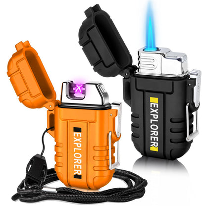 Laffizz Waterproof Outdoor Lighter, Dual Arc or Butane Torch