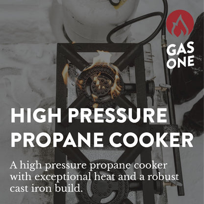 GasOne High-Pressure Propane Burner with Heat Shield & Guard for Outdoor Cooking