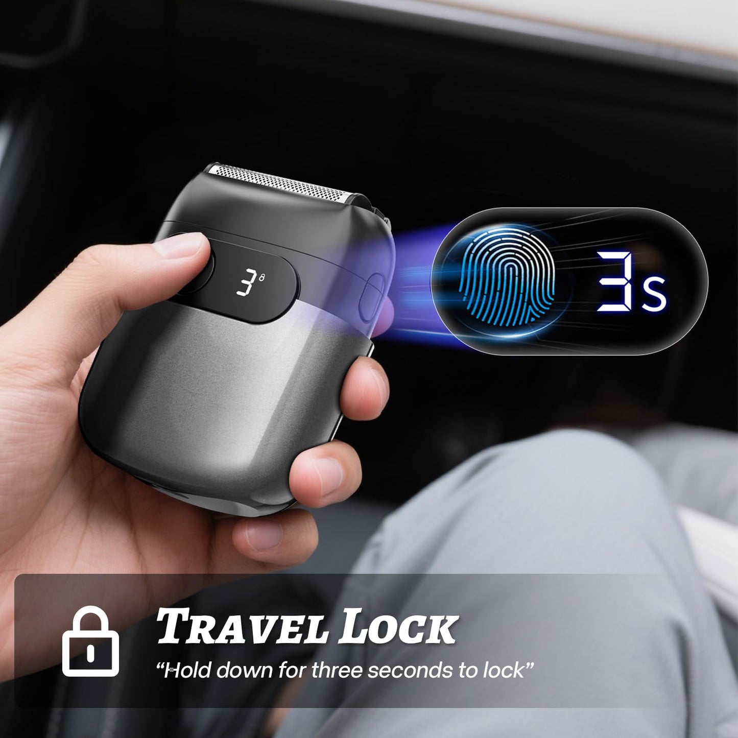 Electric Foil Shaver for Men, Compact 3D Floating Shaving Heads, Electric Razor for Men, IPX8 Waterproof, USB-C Fast Energy, 90-Min Runtime, LED Display, Wet/Dry, Travel Lock Father's Day Gunmetal