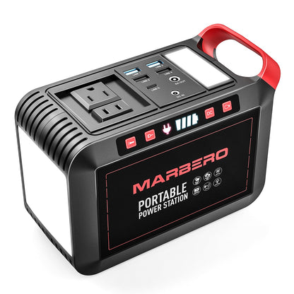 MARBERO Portable Power Station 88Wh Camping Lithium Battery Solar Generator Fast Charging with AC Outlet 120W Peak Power Bank(Solar Panel Optional) for Home Backup Outdoor Emergency RV Van Hunting