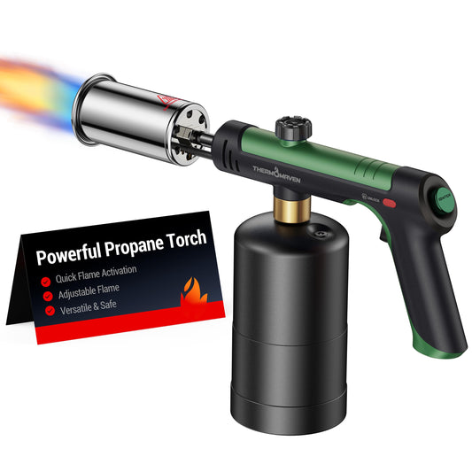 ThermoMaven Propane Torch Gun, One-Touch Max Fire Flame Thrower, Silver