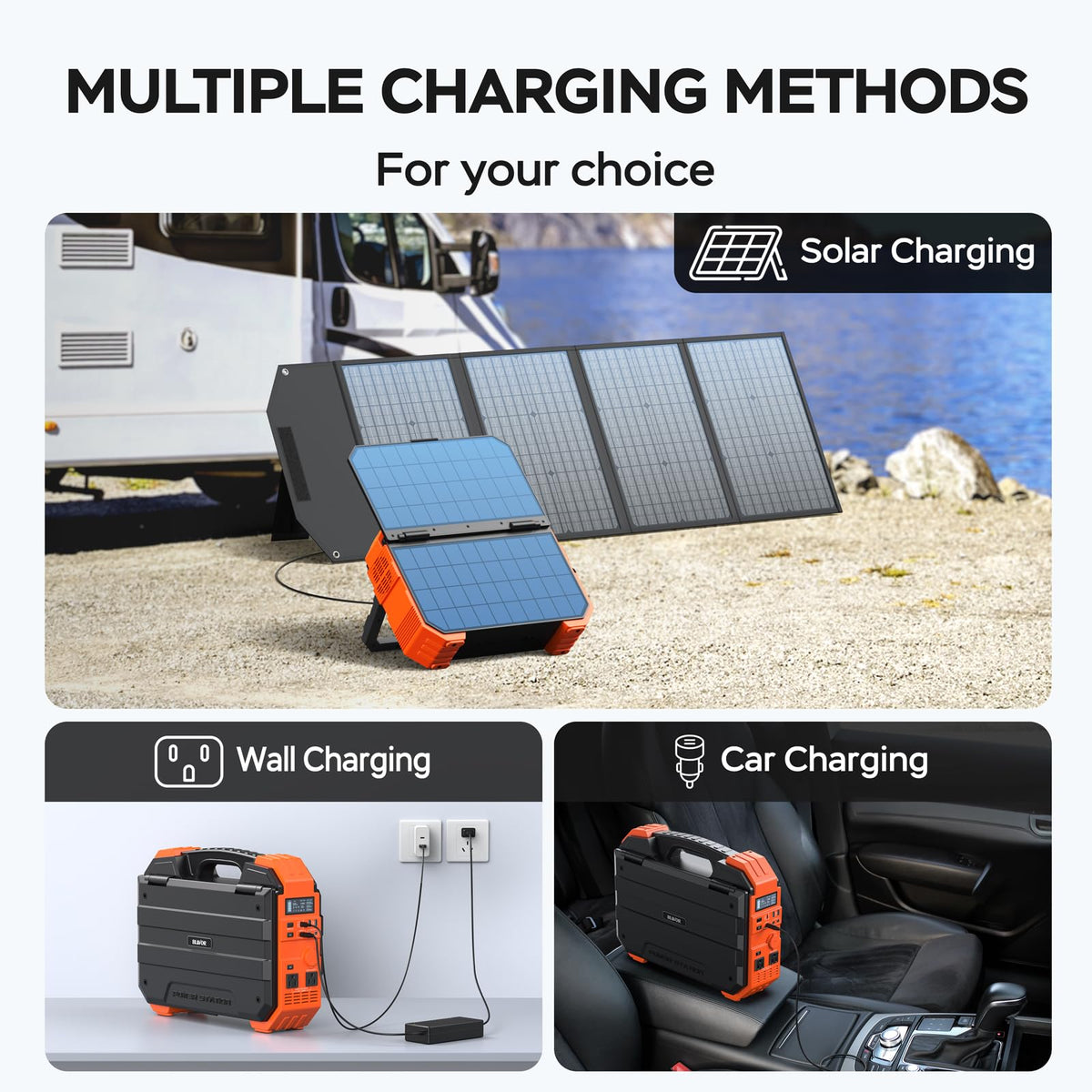 BLAVOR 1600W Solar Generator, 1024Wh Power Station with Built-In 40W Panel