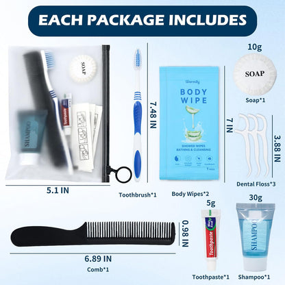 Individually Packed Travel Hygiene Kits, 5, 60 or 100 Count