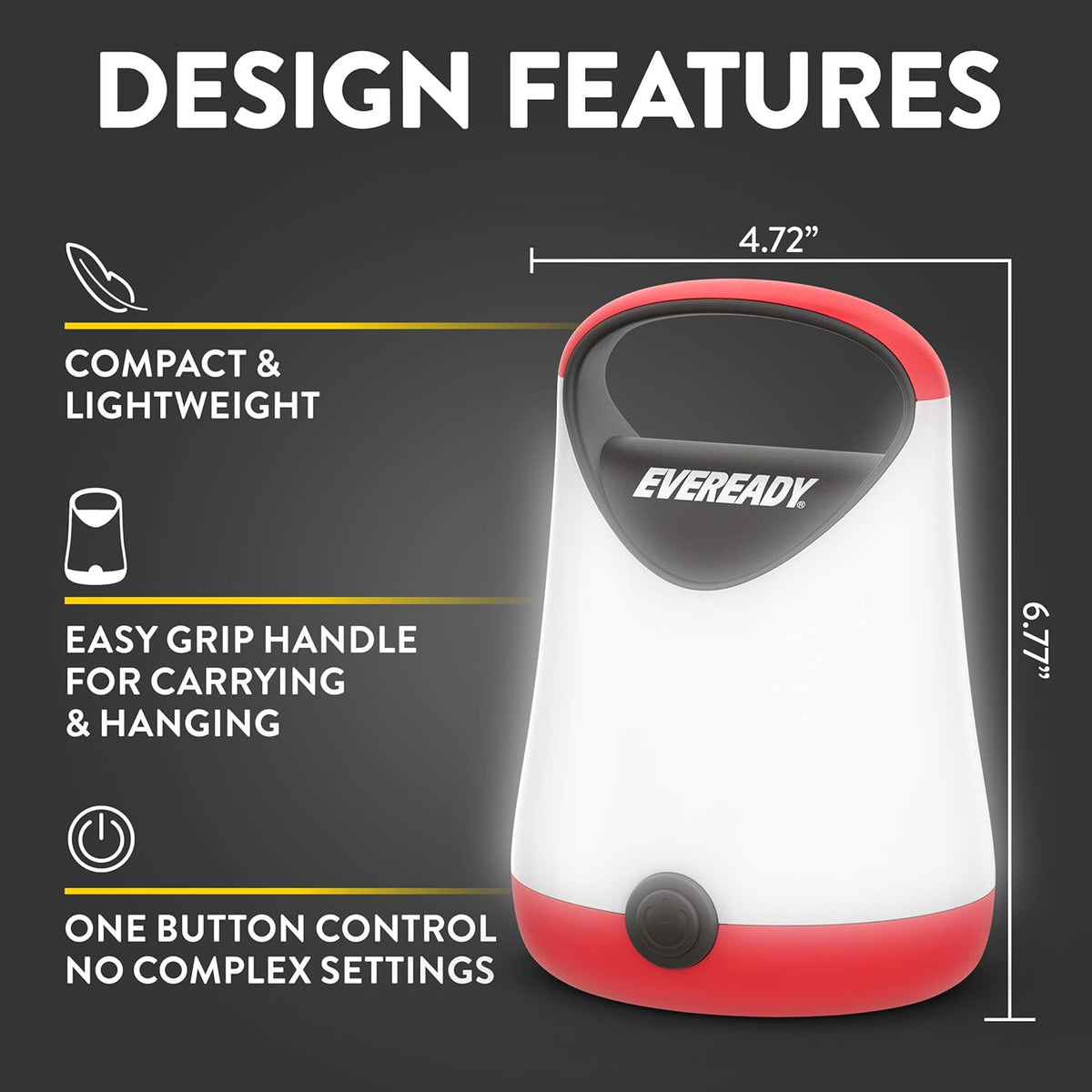 Eveready LED Camping Lantern X-250, 2-Pack, Water-Resistant, 100-Hour Runtime