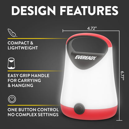 Eveready LED Camping Lantern X-250, 2-Pack, Water-Resistant, 100-Hour Runtime