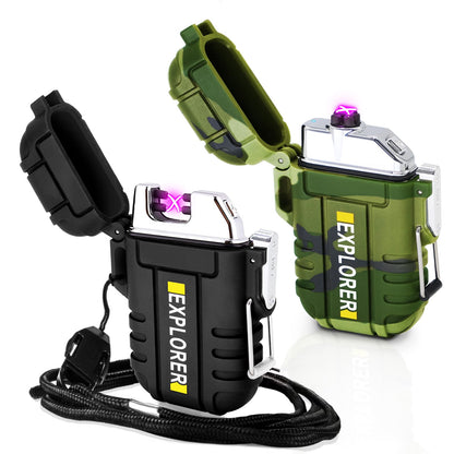 Laffizz Waterproof Outdoor Lighter, Dual Arc or Butane Torch