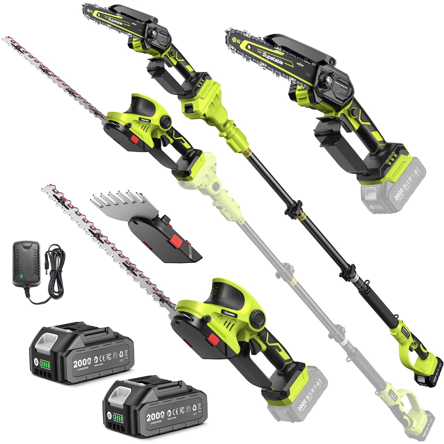 Mini Chainsaw Cordless, 8 Inch & 6 Inch Electric Chainsaw Battery Powered, 1000W Brushless Handheld Power Chain Saw with 2 Batteries, Small Tree Saw for Branch Trimming Wood Cutting