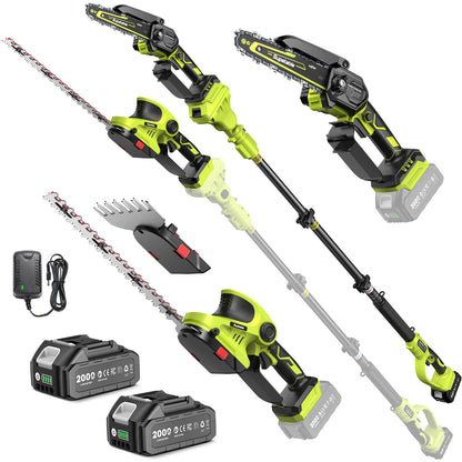 Mini Chainsaw Cordless, 8 Inch & 6 Inch Electric Chainsaw Battery Powered, 1000W Brushless Handheld Power Chain Saw with 2 Batteries, Small Tree Saw for Branch Trimming Wood Cutting
