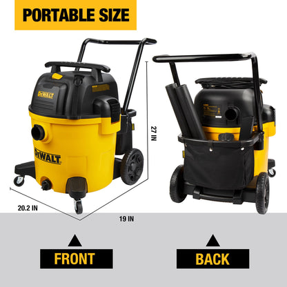 DEWALT DXV05P 5-Gallon Wet/Dry Vac, 4 Peak HP, 1-7/8-Inch Hose, Yellow
