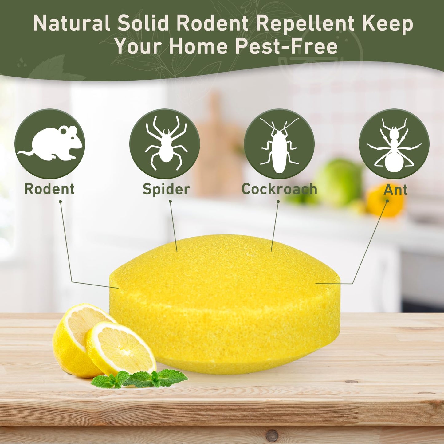 Pest Rodent Repellent,18 Pack Peppermint Oil Repellent for Mouse Rats Spider Roach Ant Squirrel Pest Control Indoor & Outdoor, Natural Mice Deterrent Replace Trap Poisoning Family & Pet Safe Green