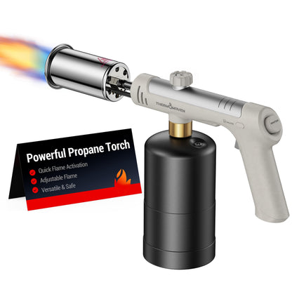 ThermoMaven Propane Torch Gun, One-Touch Max Fire Flame Thrower, Silver