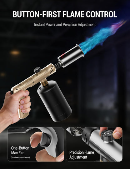 ThermoMaven Propane Torch Gun, One-Touch Max Fire Flame Thrower, Silver