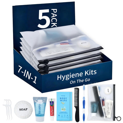 Individually Packed Travel Hygiene Kits, 5, 60 or 100 Count