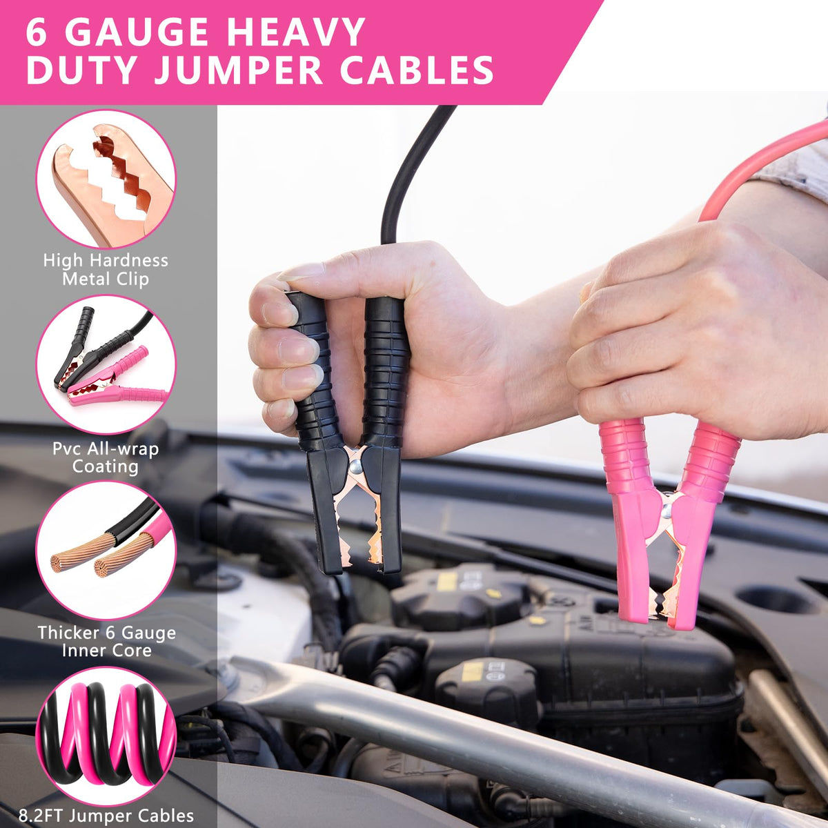 Car Emergency Kit with 12V Air Compressor, Jumper Cables, First Aid & Auto Tools