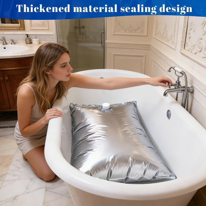 116 Gallon Aluminum Foil Emergency Water Storage, Bathtub Water Storage Bag with Hand Pump, Water Storage Bladder for Hurricane Disaster Preparedness Survival Drinking Water