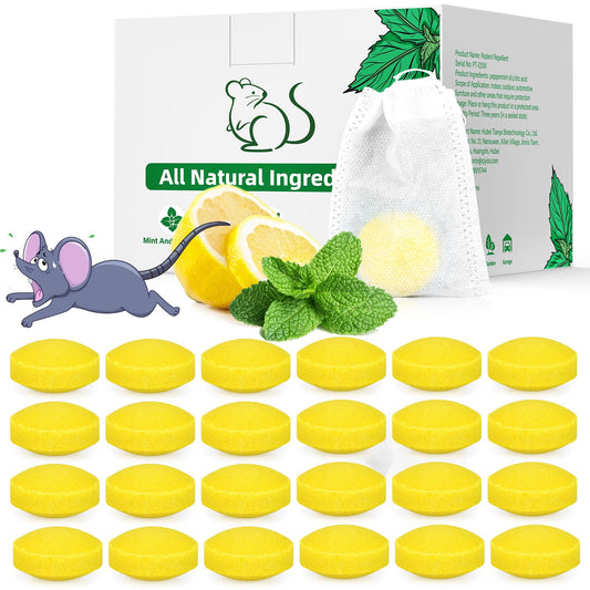 Pest Rodent Repellent,18 Pack Peppermint Oil Repellent for Mouse Rats Spider Roach Ant Squirrel Pest Control Indoor & Outdoor, Natural Mice Deterrent Replace Trap Poisoning Family & Pet Safe Green
