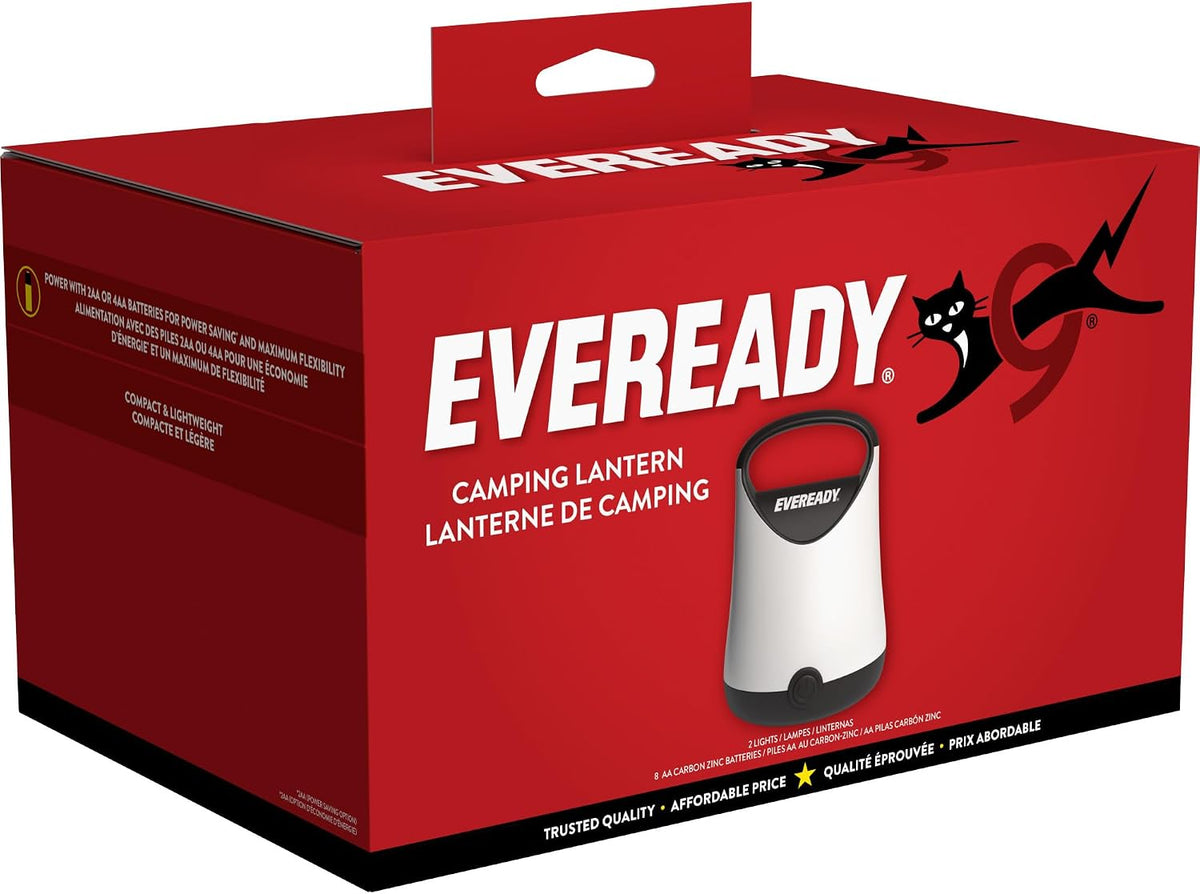 Eveready LED Camping Lantern X-250, 2-Pack, Water-Resistant, 100-Hour Runtime