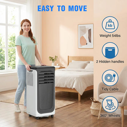 Portable Air Conditioner, 3-in-1 8500 BTU AC Unit with Fan & Dehumidifier – Quiet Cooling for Bedroom, Home Office up to 450 sq.ft, Includes Complete Window Mount Kit