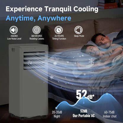 Portable Air Conditioner, 3-in-1 8500 BTU AC Unit with Fan & Dehumidifier – Quiet Cooling for Bedroom, Home Office up to 450 sq.ft, Includes Complete Window Mount Kit