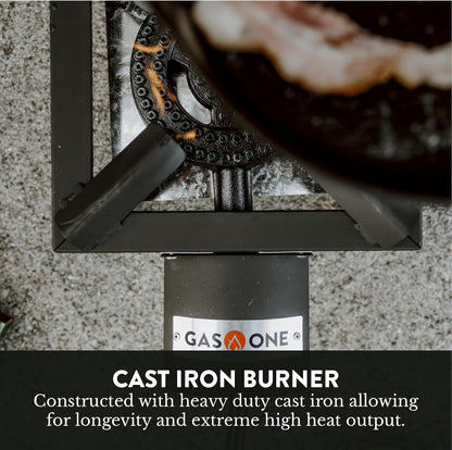 GasOne High-Pressure Propane Burner with Heat Shield & Guard for Outdoor Cooking
