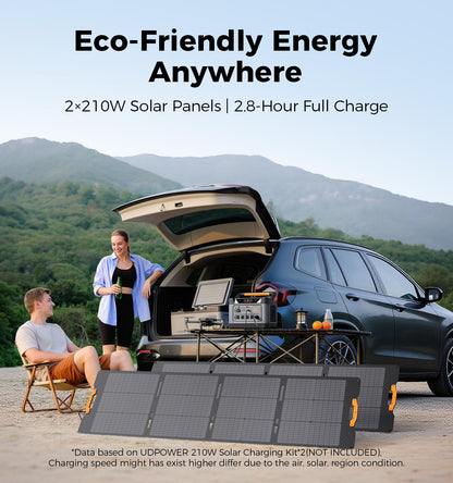UDPOWER S1200 Solar Generator Kit, 1190Wh, 1200W, with 120W Panel