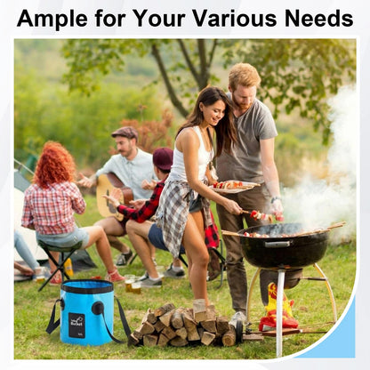 3 Gallon 4 Pack Collapsible Bucket, Foldable Water Bucket with Handles, Portable Camping Buckets for Fishing, Hiking, Cleaning, Outdoor & Travel Use (Multicolor)