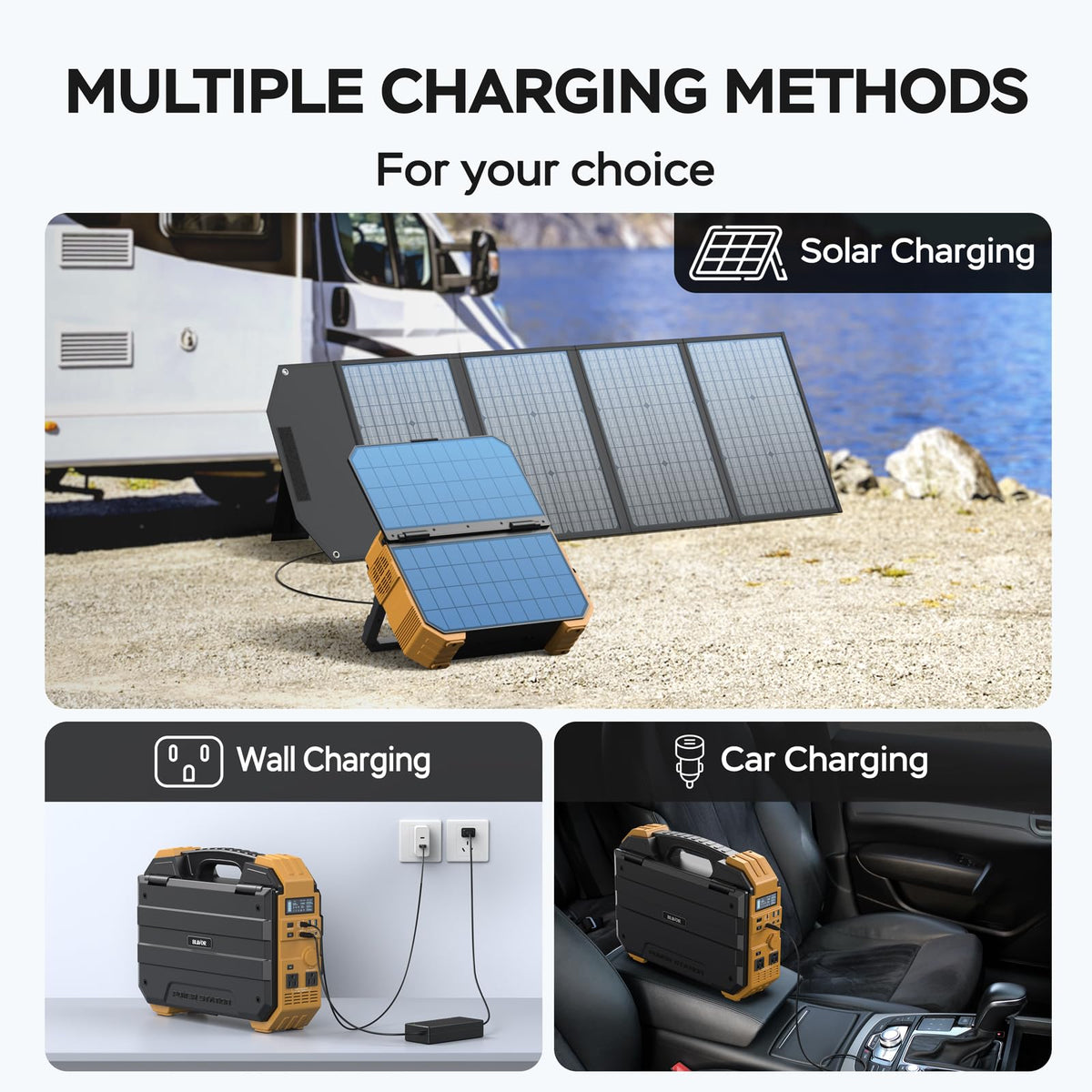 BLAVOR 1600W Solar Generator, 1024Wh Power Station with Built-In 40W Panel