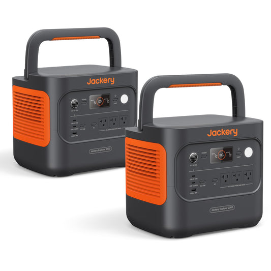 Jackery Explorer 2000 v2 Portable Power Station, 2042Wh LiFePO4 Home Backup Battery, 2200W Solar Generator, USB-C PD 100W Fast Charging for Emergencies, Power Outages, Camping(Solar Panel Optional)