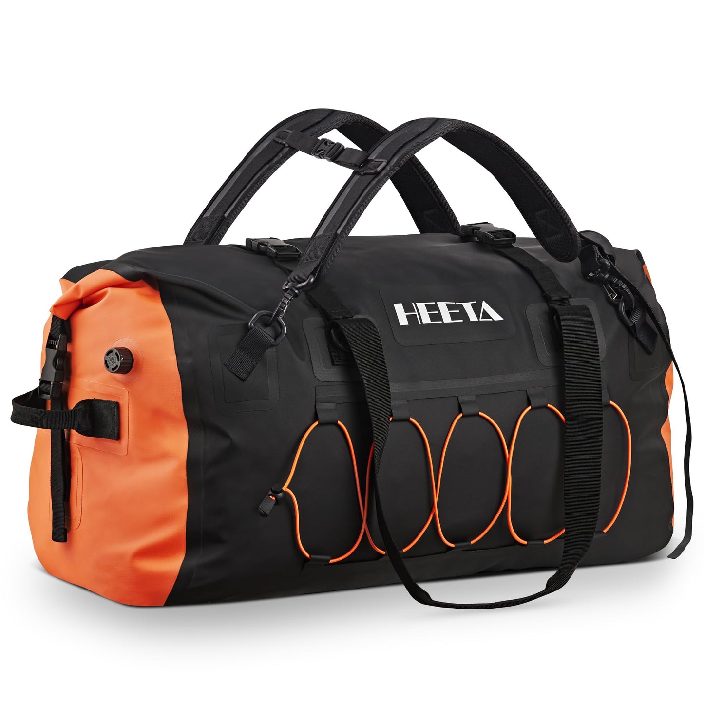 HEETA Waterproof Duffel Bag Motorcycle Dry Bag Backpack, 60L/80L Extra Large Rolltop Travel Duffle Bags with Straps & Handles for Kayaking Rafting Boating Canoeing Camping Gym Beach Cruise Ship