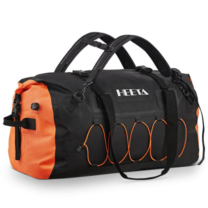 HEETA Waterproof Duffel Bag Motorcycle Dry Bag Backpack, 60L/80L Extra Large Rolltop Travel Duffle Bags with Straps & Handles for Kayaking Rafting Boating Canoeing Camping Gym Beach Cruise Ship