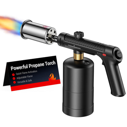 ThermoMaven Propane Torch Gun, One-Touch Max Fire Flame Thrower, Silver