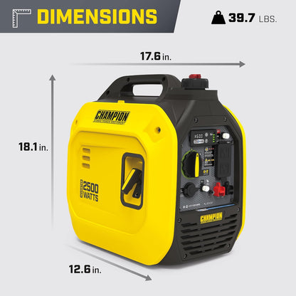 Champion Power Equipment 2500-Watt Ultralight Portable Inverter Generator with Quiet Technology and 3 Year Warranty