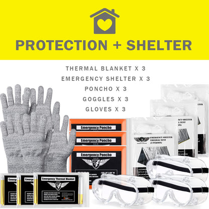 EVERLIT 72-Hour Emergency Bug Out Bag Survival Kit for Earthquakes, Hurricanes & Floods