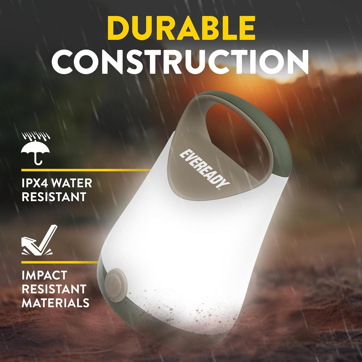 Eveready LED Camping Lantern X-250, 2-Pack, Water-Resistant, 100-Hour Runtime