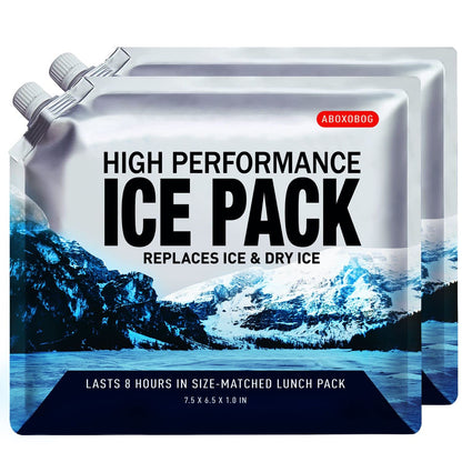 Reusable Ice Packs for Coolers Long Lasting Gel Freezer Packs for Lunch Bags Cooler Backpack Lunch Box for Camping & Picnics (9.8"x9.8"x4P)