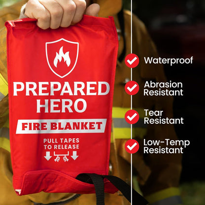 Prepared Hero Emergency Fire Blanket, Kitchen & Home, 39 x 39 in, 2 Pack