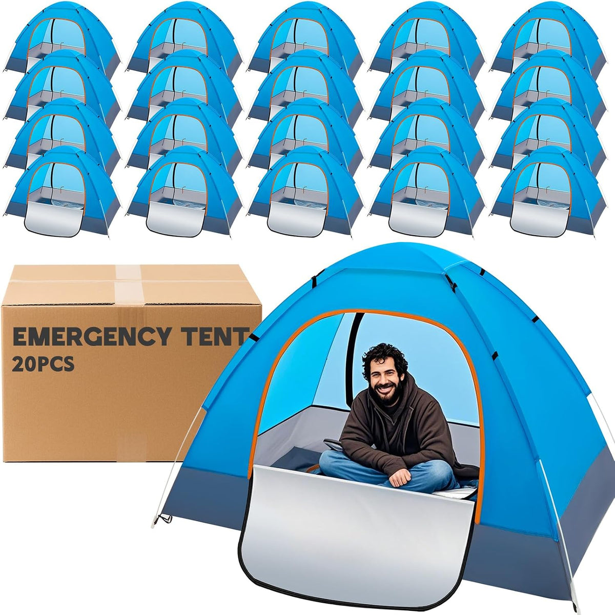 Bulk Pop-Up Camping Tents, 5, 10 or 15 Pack