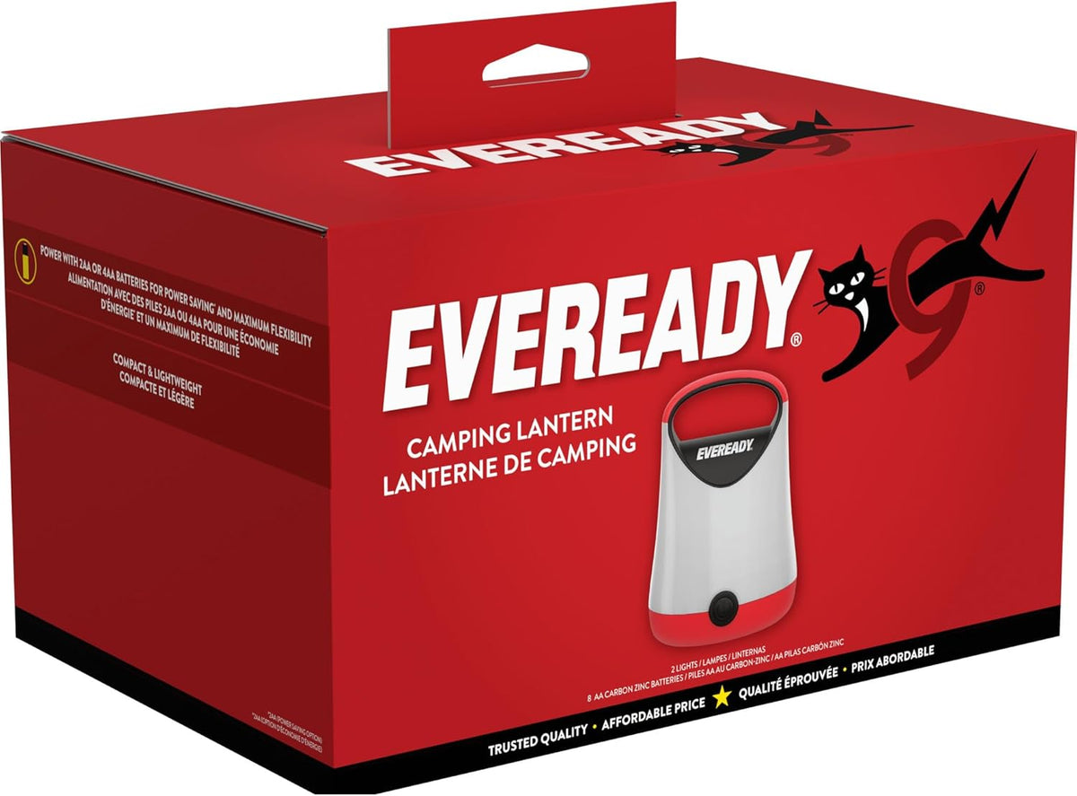 Eveready LED Camping Lantern X-250, 2-Pack, Water-Resistant, 100-Hour Runtime