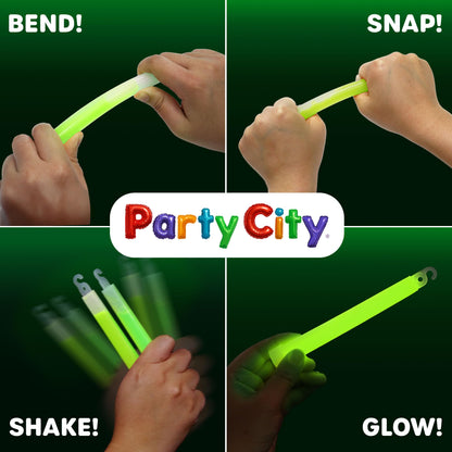 Party City Multicolor Glow Sticks Bulk Pack 6”- 12pk Glow in the Dark Sticks for Kids, Waterproof Camping Survival Ultra Bright Emergency Light Stick with String, Neon Glowsticks Party Supplies Favors