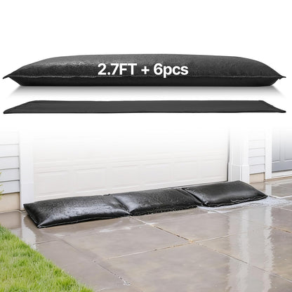 VEVOR Flood Barrier, 10-Pack, 5 × 0.7 ft Water-Activated Sandless Bags with Bucket