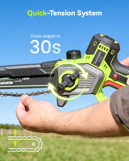 Mini Chainsaw Cordless, 8 Inch & 6 Inch Electric Chainsaw Battery Powered, 1000W Brushless Handheld Power Chain Saw with 2 Batteries, Small Tree Saw for Branch Trimming Wood Cutting
